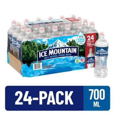 #ad Ice Mountain Natural Water Bottles 700ML 24 Count $33.99