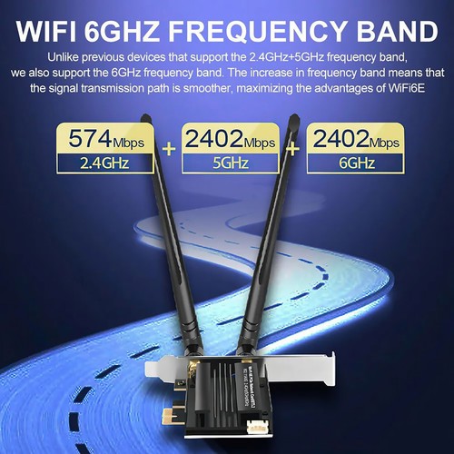 PCI-E WiFi Gaming Adapter Desktop PC for Intel PCIe Wifi Card Bluetooth5.2 New - Photo 16/20