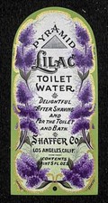 Pyramid Lilac Toilet Water Shaffer Co. Los Angeles Vintage Label NOS Gilt 