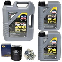 MotoröL Set 4100 5W-40 Liqui Moly 7 Liter + ÖLfilter + Schraube FüR Kia Carnival