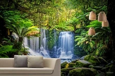 3D Forest Waterfall Wallpaper Wall Mural Removable Self-adhesive Sticker 203