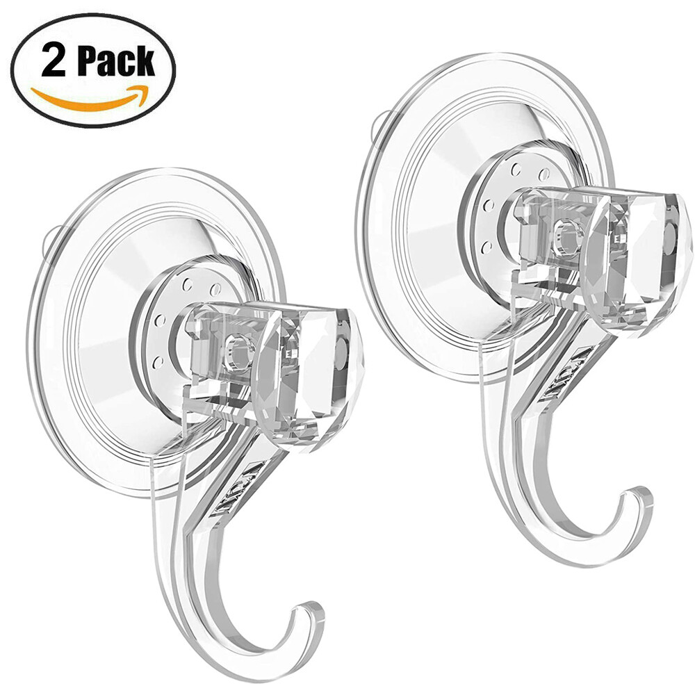 2PCS Heavy Duty Suction Cup Hook Cup Wall Wreath Hanger Window Shower  Kitchen