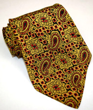 Neck Tie VTG 20s 30s Manhattan Art Deco Hand Blocked Paisley Tie 46.5" x 3.75"