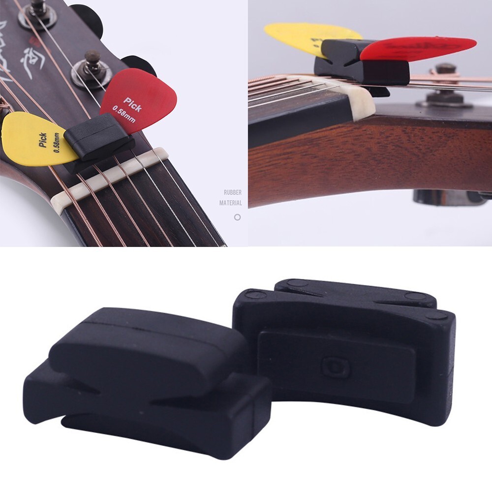Space Saving Rubber Pick Holder for Guitar Headstock Store Multiple