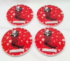 4 Keith Kimberlin Firehouse Dalmatian Dog Red And Black Coasters  Encore Group