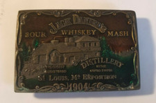 Vintage Jack Daniels Distillery Belt Buckle Whiskey St Louis Exposition 1904