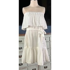 NWT New $98 Anthropologie Daily Practice Malibu White Strapless Mini Dress S