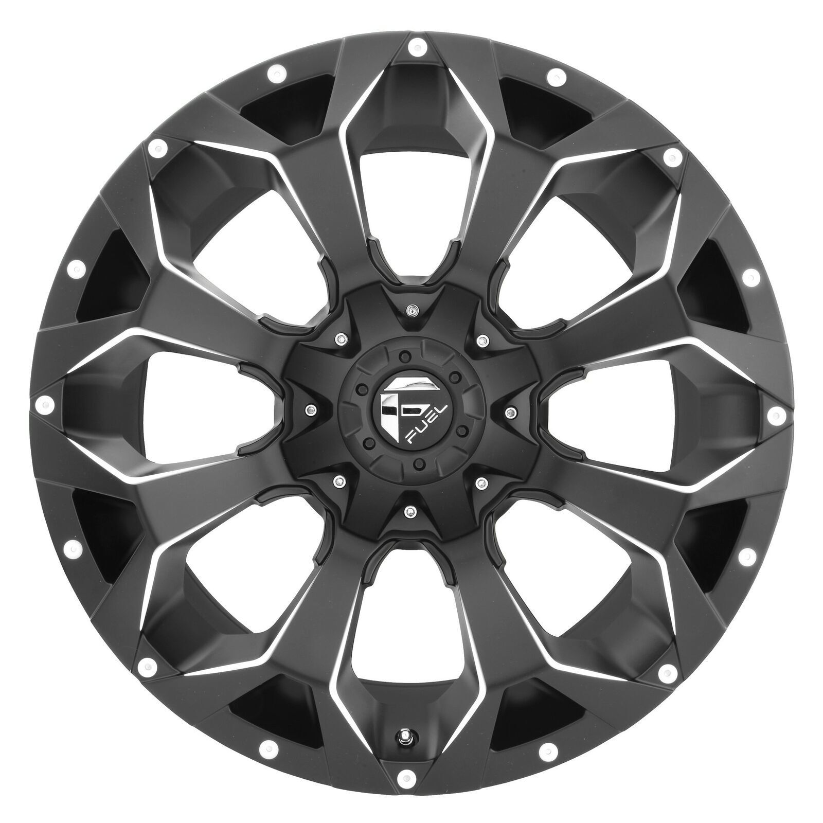 20x9 6x120 Matte Black Milled Wheel Fuel 1PC D546 Assault Rim 7mm