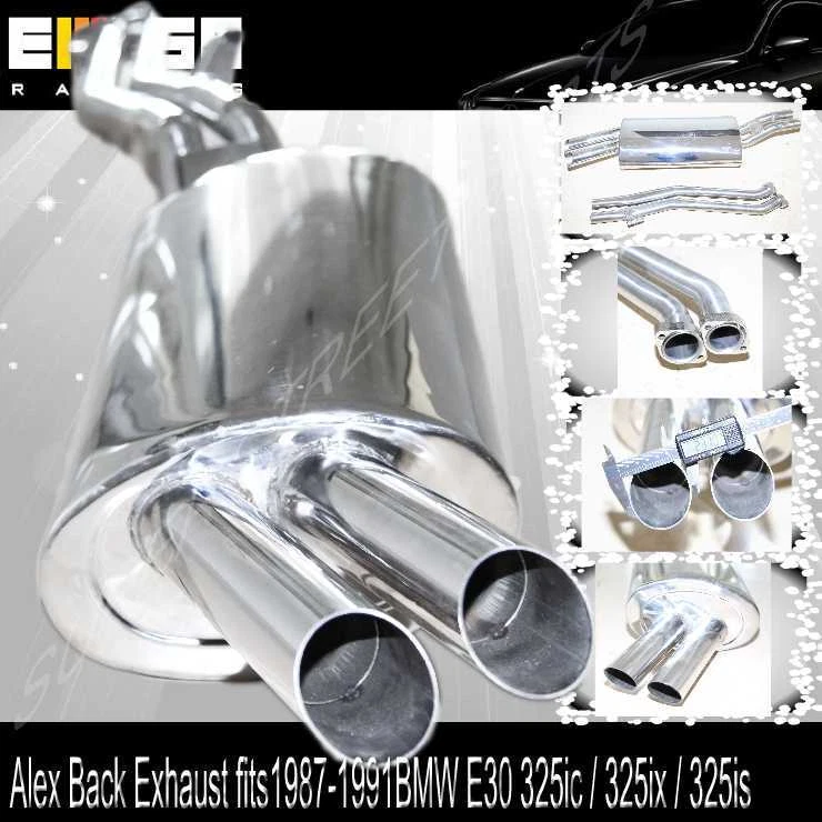 Escape trasero eje SS compatible con BMW E30 325ic 1987-1991 / 325ix / 325is Foto 2 de 4