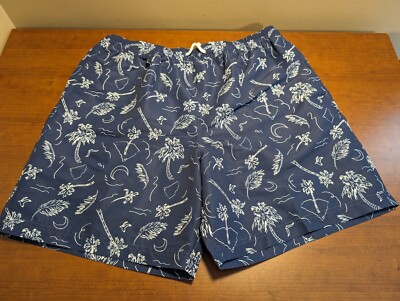 MAGELLAN Outdoors Fish Gear Mens 'L' Water Repellent Navy Blue&White Shorts NWOT