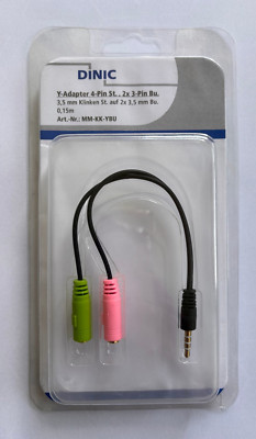 DINIC Y-Adapter 4-Pin St., 2x3-Pin Buchse, 15cm, ArtNr. MM-KK-YBU / 09 03 91 / 1