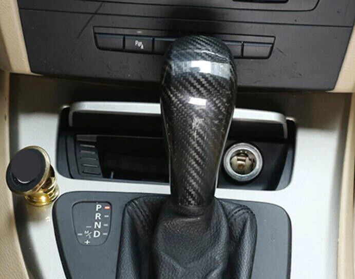 For BMW 1 Series E81 07-11 Dry Carbon Fiber Middle Console Gear Shift Knob Cover — 第 4/4 张图片