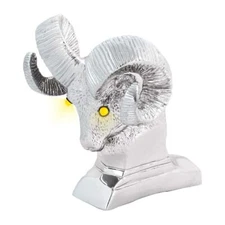 GG Grand General 48046 Chrome Ram's Head Hood Ornament with Amber LED Eyes