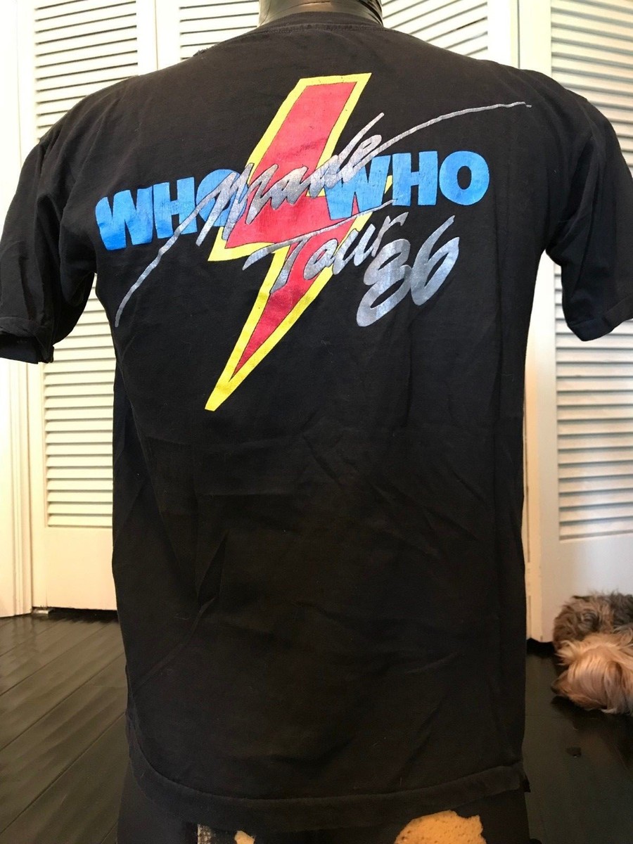 80s ACDC WHO MADE WHO TOUR Tシャツ Vintage 1986 AC DC Who Made Who Tour Shirt Size Medium