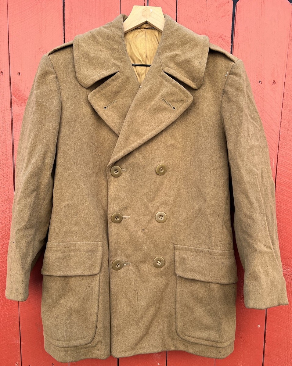 US WW2 Regulation Army Officer's Wool Short Overcoat Nice, Size
