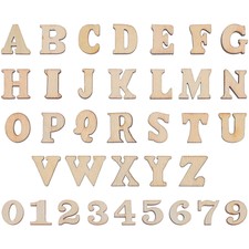 204PCS Wooden Numbers Alphabet Numbers Craft Letters Alphabet Learning Toys