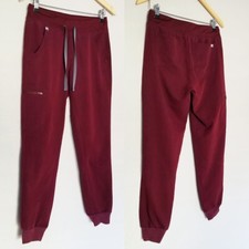 Figs Technical Collection Zamora Burgundy Jogger Scrub Pants Pockets Medical XS