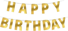 Happy Birthday Banner Bright Golden Birthday Sign Party Decorations Custom Banne