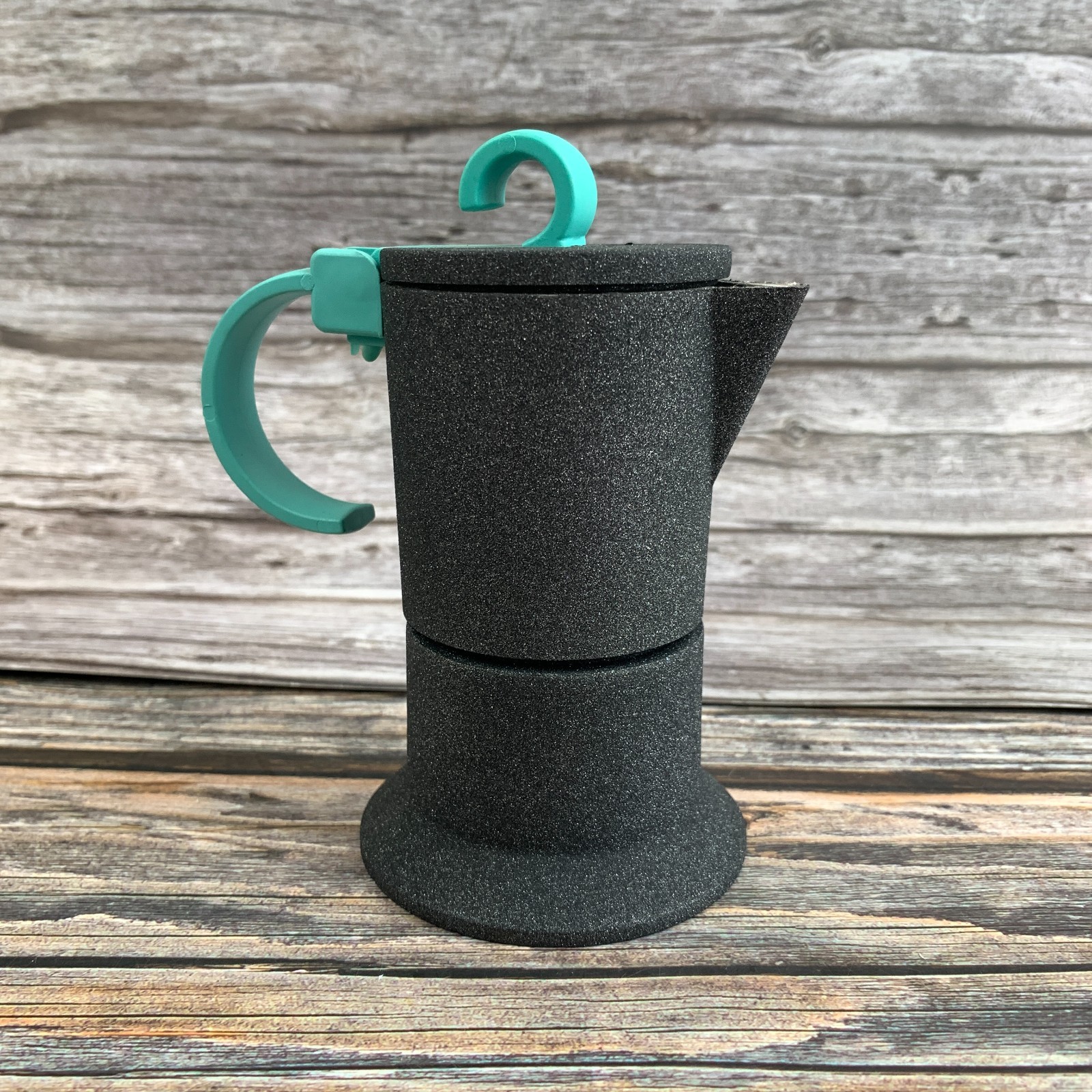 Bialetti BIA1 Vintage Moka Caffettiera da 1 tazza Made in Italy Nera Turchese
