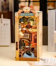 Rolife 3D Wooden Book Nook  wonderland Kit DIY Miniature Venice LED Bookshelf