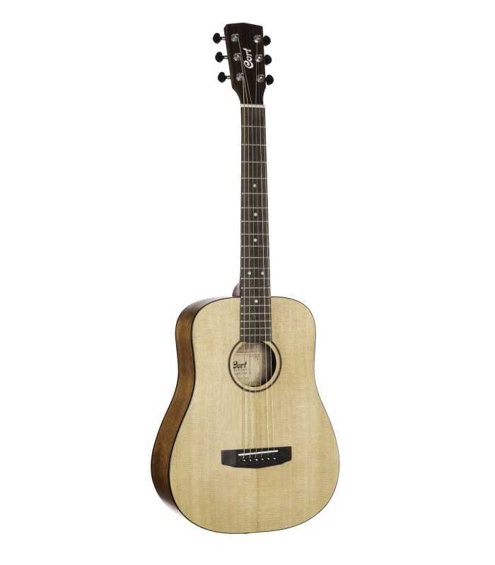 Guitare folk Cort Earth Mini pour chanter autour du feu et composer en voyage avec housse compacte