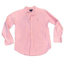 Ralph Lauren VTG Pink Classic Fit Oxford Button Down Shirt EUC Boys 14 Womens S