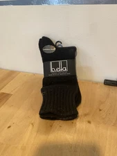 B.Ella Womens 9-11 Socks Merino Wool Cashmere Angora Blend Mid Crew Black