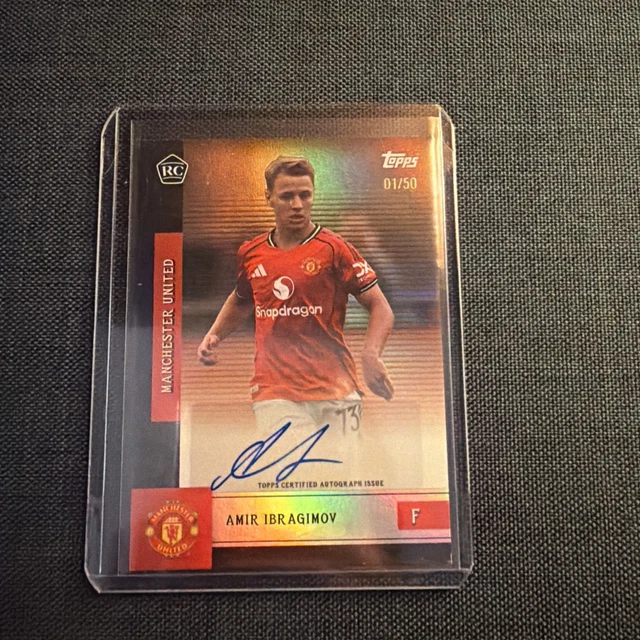 Amir Ibragimov Auto 01/50 Topps Manchester United Team Set 2025/2026 Rookie /50