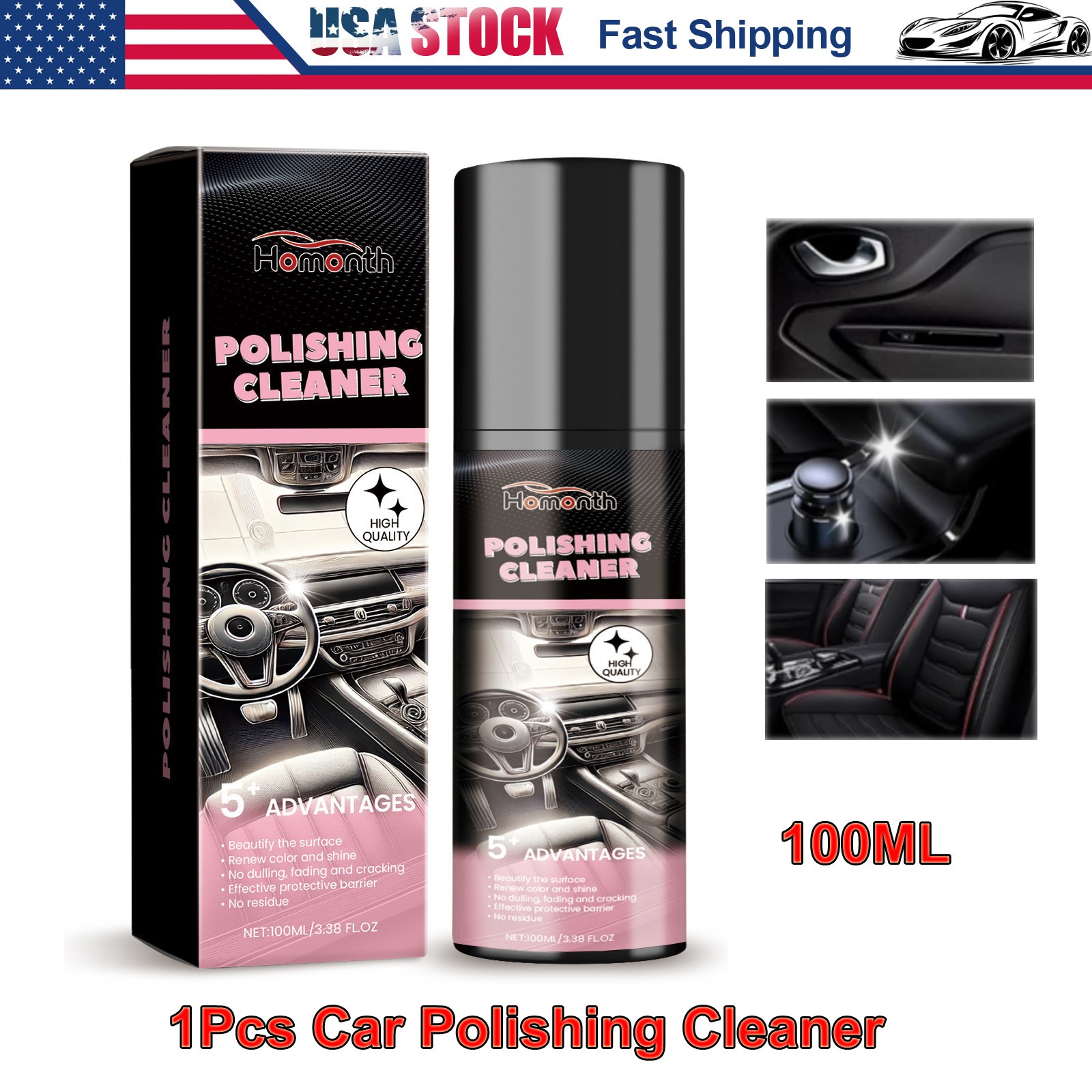 100ML Polishing Cleaner Cars Interior Car Interior Detailer and Cleaner -1Pcs