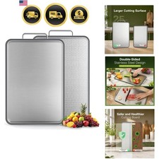 Tabla de cortar de acero inoxidable 16x11 pulgadas tabla de cortar de cocina de doble cara