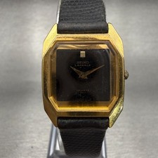 Seiko Lassale Watch Women 21mm Black Dial Gold Tone Octagon 8420-5089 Vintage