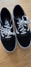 Vans. Womens. Black/White. Size 6. Good Used Condition. Worn.