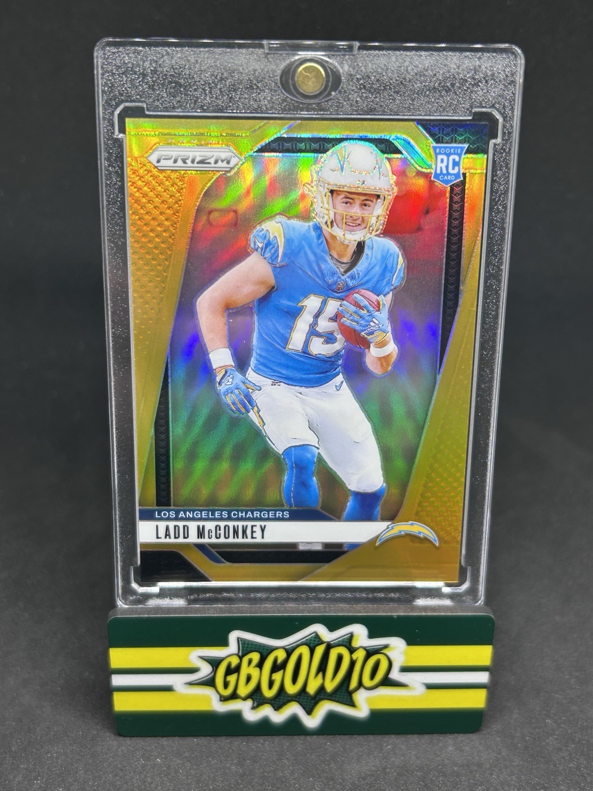 2024 Panini Prizm Ladd McConkey Gold Prizm /10 RC #365 Chargers