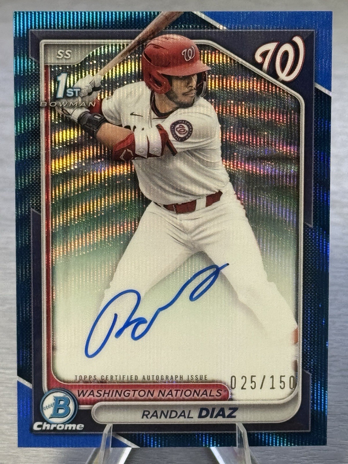 🔥⚾️RANDAL DIAZ 2024 Bowman Draft Chrome 1st Blue Wave Refractor Auto /150!⚾️🔥