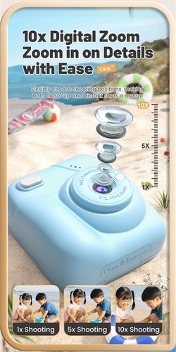 9IMOD 2.0IPS Instant Print Camera 10X Zoom 1080P Video Time Lapse with 32GB Card - Picture 9 of 24