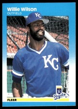 Willie Wilson 1987 Fleer #384 Royals MLB READ FREE SHIPPING AutographDen