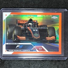 2023 Topps Chrome Formula 1 Juan Manuel Correa Base Orange 5/25