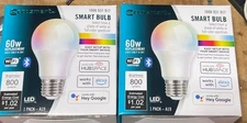 ECOSMART 60W Smart Bulb Hubspace App A19 Color Change LED Light Bulb WIFI 2bulbs