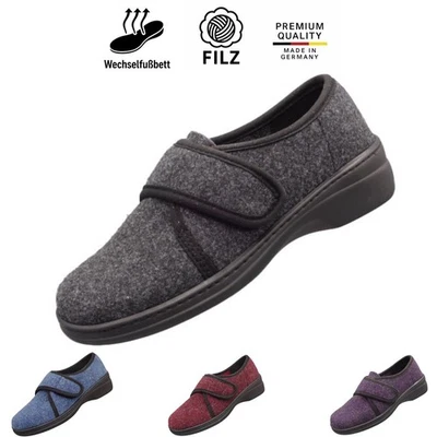 Algemare Damen Hausschuhe 8321 geschlossen Filz Wechselfußbett Pantoletten 36-43 - Bild 1 von 2