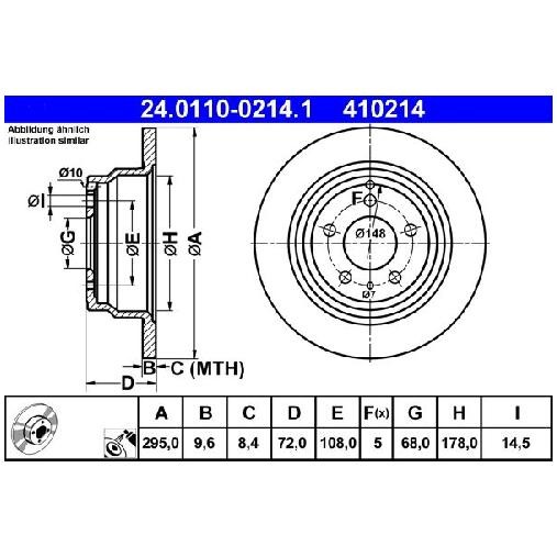 2X Bremsscheibe Hinten FüR Volvo V70 875 876 2.0 2.3 2.4 2.5 Ab 97 ATE B5234T4-image