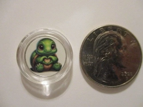 Turtle with Heart Hands 1 Gram .999 Fine Silver Round