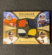 2008 Ultimate Collection Ben Roethlisberger, John Elway, Terry Bradshaw Gold /50