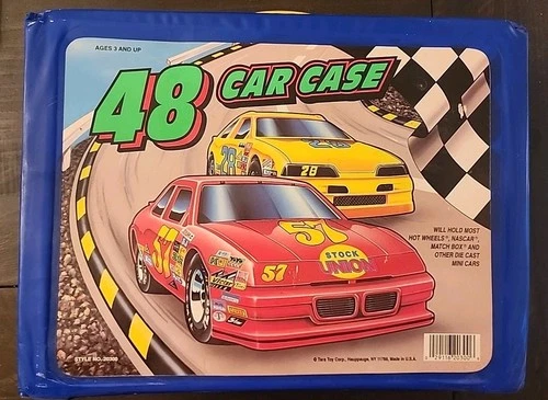 Vintage Diecast 48 car Tara Toy Corp. Carry Case Hot Wheels Matchbox Nascar