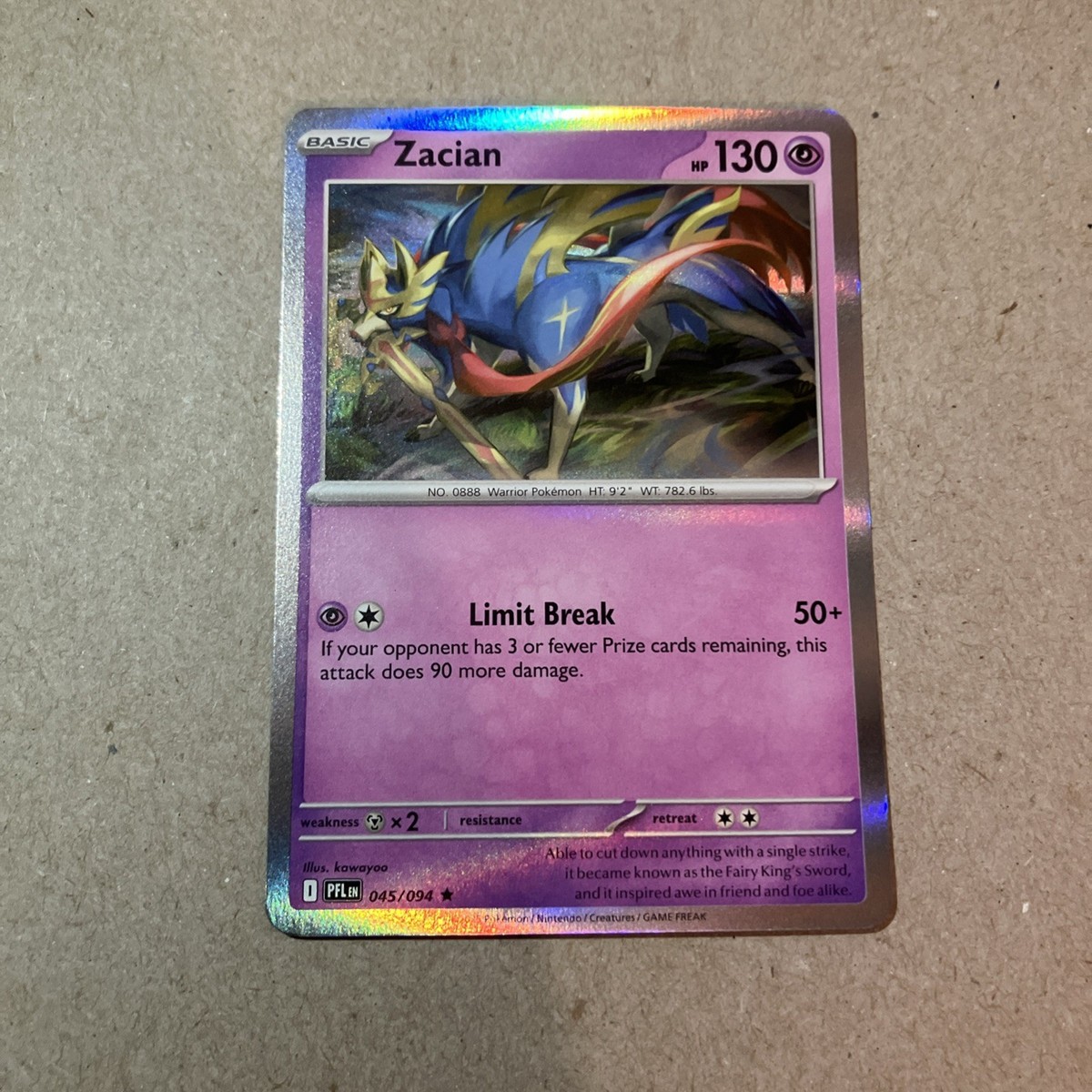 ★manian★ Pokemon Zacian 45/94 English Near Mint 2025 Phantasmal Flames