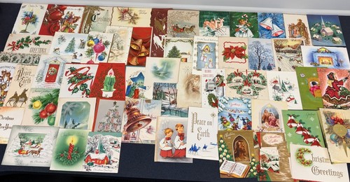 Vintage Retro Christmas Cards Fronts ONLY 1950s 1960s Scrapbooking Decoupage 50+