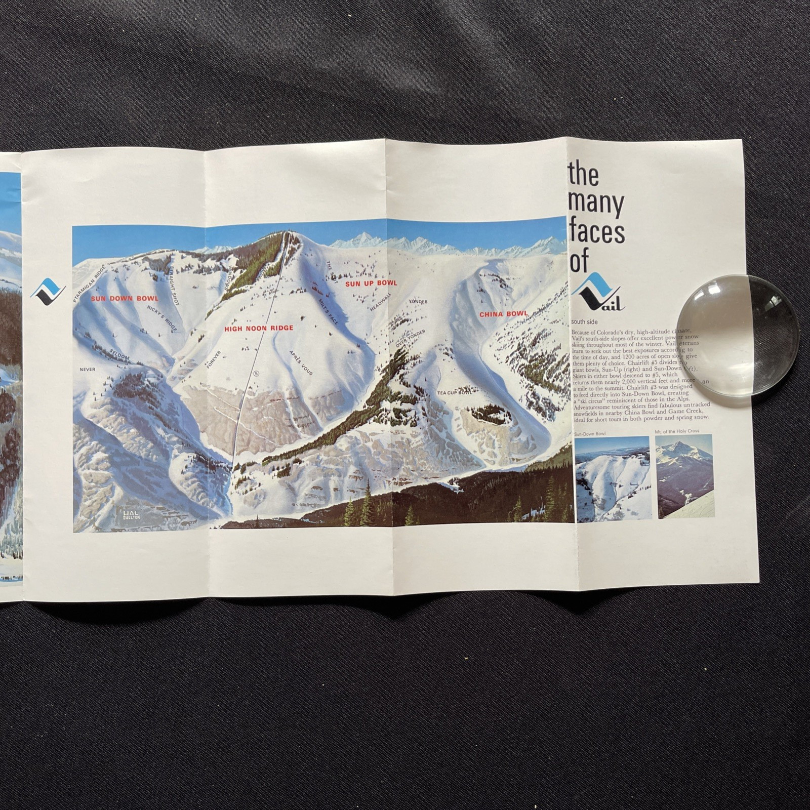 1970's VAIL MOUNTAIN Ski Resort Brochure Trail Map Skiers Guide Colorado skiing