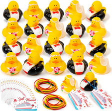 Wedding Rubber Ducks for Cruise - 20 Set Just Married Cruise Duck Tags Kits Brid