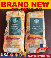 Starbucks Blonde Espresso Roast Whole Bean Coffee 16oz Pack of 2 - Exp 08/2026
