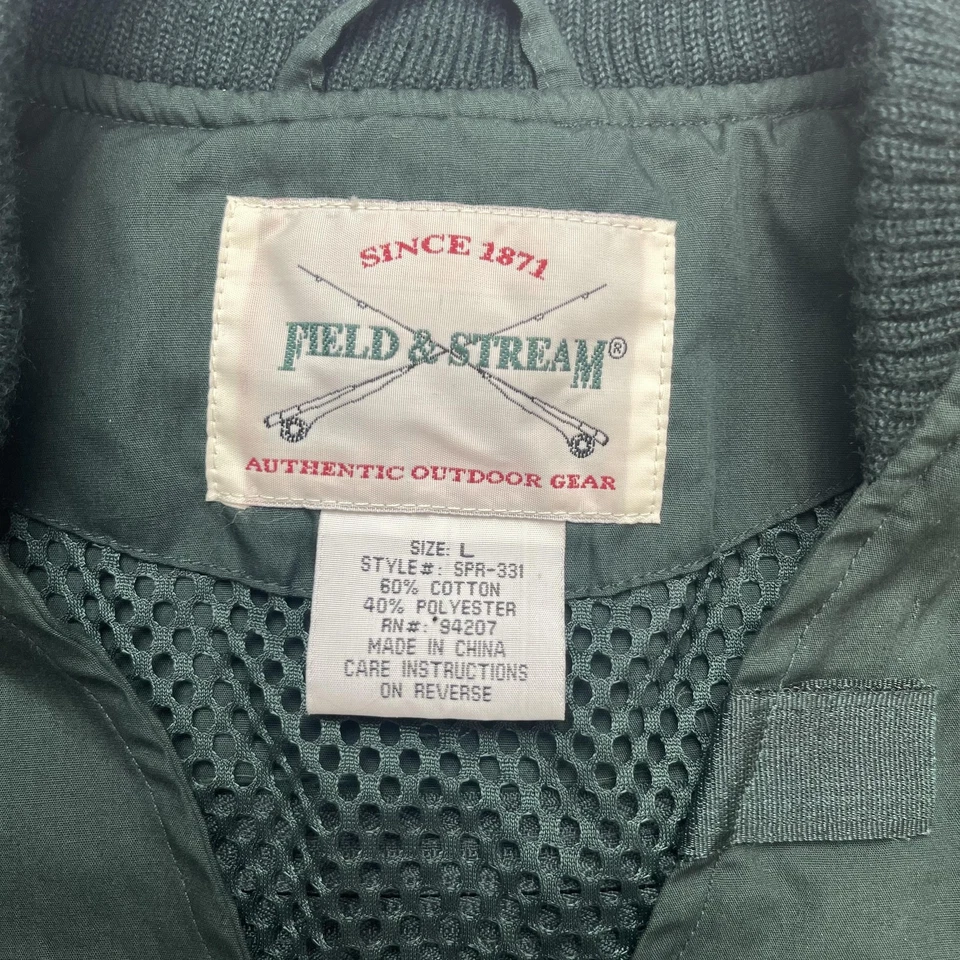 Field & Stream Fishing Vest Mens Large Green Multi Pocket Utility D Rings Mesh - Image 3 of 4