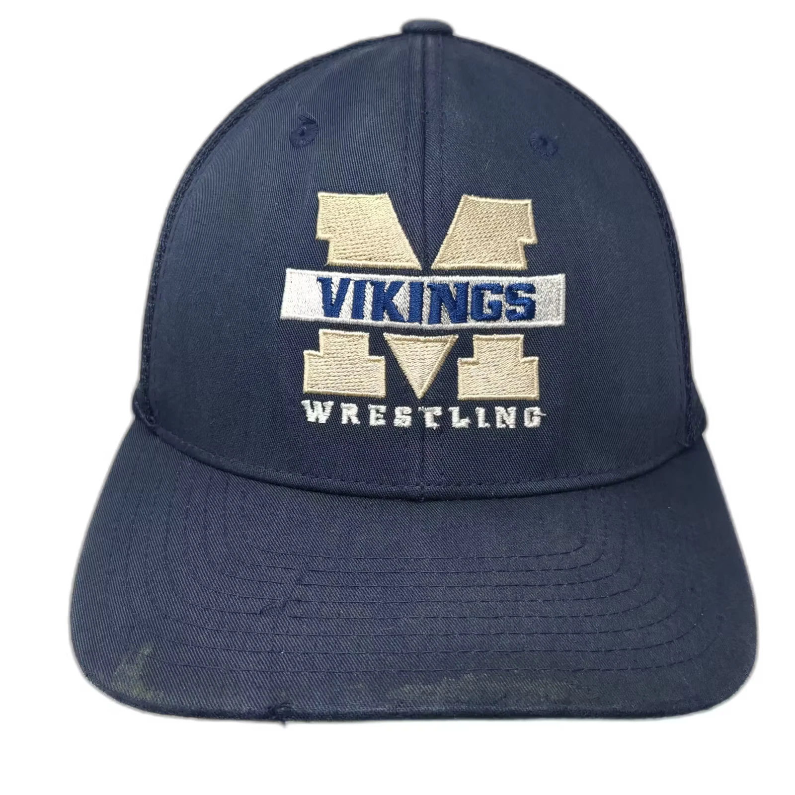 Flexfit Vikings Wrestling Blue Gray Embroidered Mesh Snapback Trucker Hat OSFM